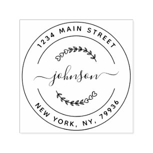 Create Your Own Modern Round Return Address Self-inking Stamp