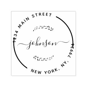 Create Your Own Modern Round Return Address Self-inking Stamp