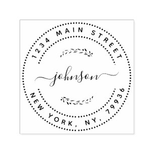 Create Your Own Modern Round Return Address Self-inking Stamp