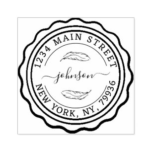 Create Your Own Modern Round Return Return Address Rubber Stamp