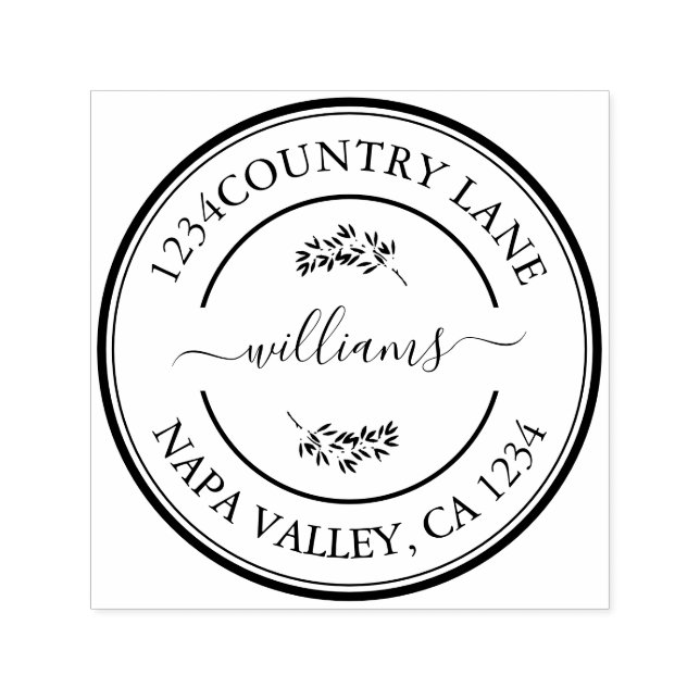 Create Your Own Modern Round Return Self-inking Stamp (Design)