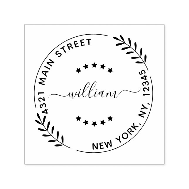 Create Your Own Modern Round  Self-inking Stamp (Design)