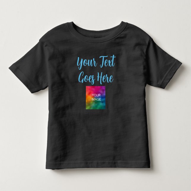 Create Your Own Modern Template Black Script Baby Toddler T-Shirt (Front)