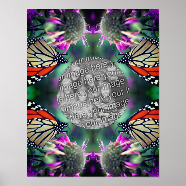 Create Your Own Monarch Butterfly On Flower Frame  Poster (Front)