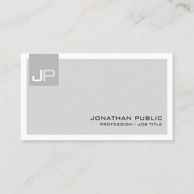Create Your Own Monogram Elegant Modern Business Card (Front)