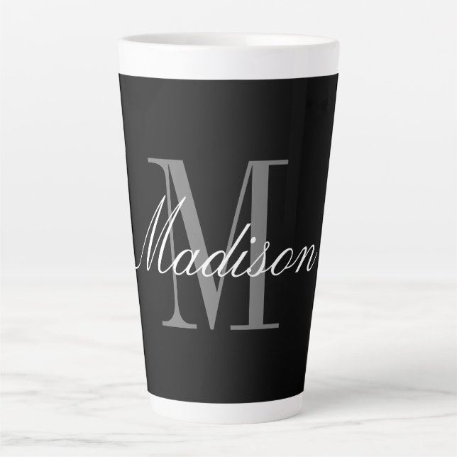 Create Your Own Monogram Initial Name Latte Mug (Front)