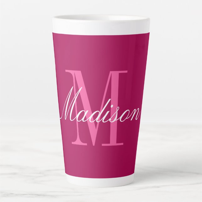 Create Your Own Monogram Initial Name Latte Mug (Front)