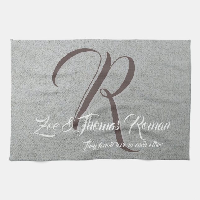 Create your own monogram kitchen towel (Horizontal)