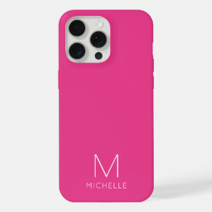 Create Your Own Monogram Modern Template Pink iPhone 15 Pro Max Case