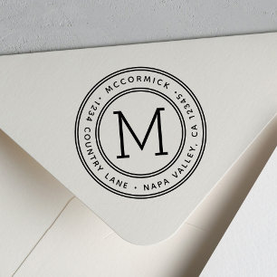 Create Your Own Monogram Return Address Rubber Stamp