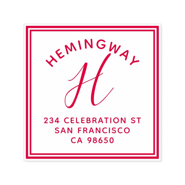 Create Your Own Monogram Script Return Address Self-inking Stamp (Design)