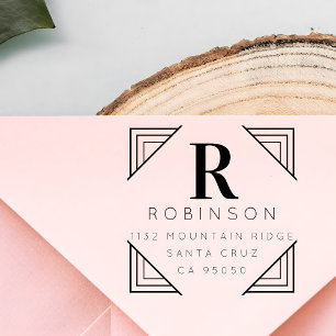 Create Your Own Monogram Surname Return Address Rubber Stamp