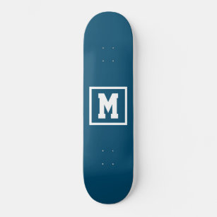 Create Your Own Monogram Template Blue and White Skateboard