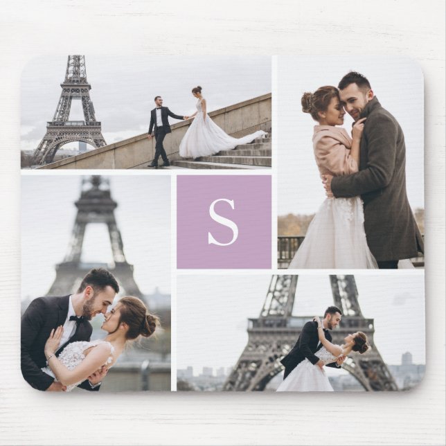 Create Your Own Monogrammed 4-Photo Gallery Mouse Pad (Front)