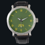 Create Your Own Monogrammed Initials Watch<br><div class="desc">Custom, personalised wrist watch. Easily type in the monogram initials. Create a elegant , custom watch for dad, bride, groom, wife, husband, sister, brother, grandma, grandfather, boyfriend. Makes a great custom gift for mother's day, father's day, birthday, wedding, marriage anniversary, Christmas, holidays, and more. Choose the style of the watch...</div>