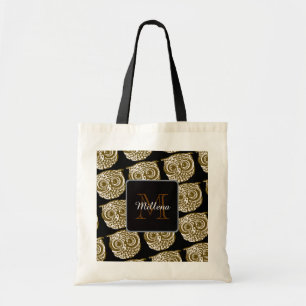 create your own monogrammed owl tote bag
