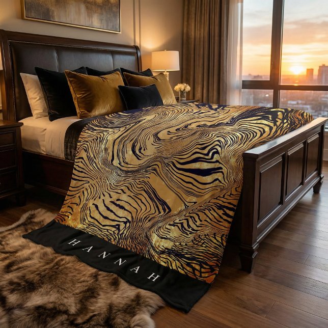 Create your own monogrammed text leopard print  fleece blanket (Creator Uploaded)