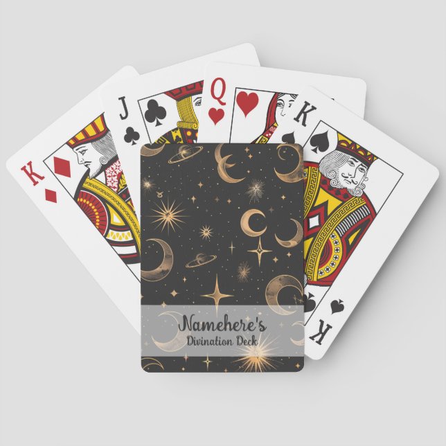 Create Your Own Moons & Planets Celestial Playing Cards (Back)