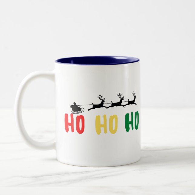 Create Your Own Multicolored Funny Christmas Mug (Left)
