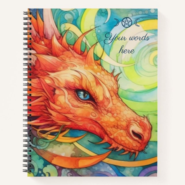 Create Your Own Multicolored Red Dragon Notebook (Front)