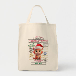 Create Your Own Musical Christmas Cat Gift Sack Tote Bag
