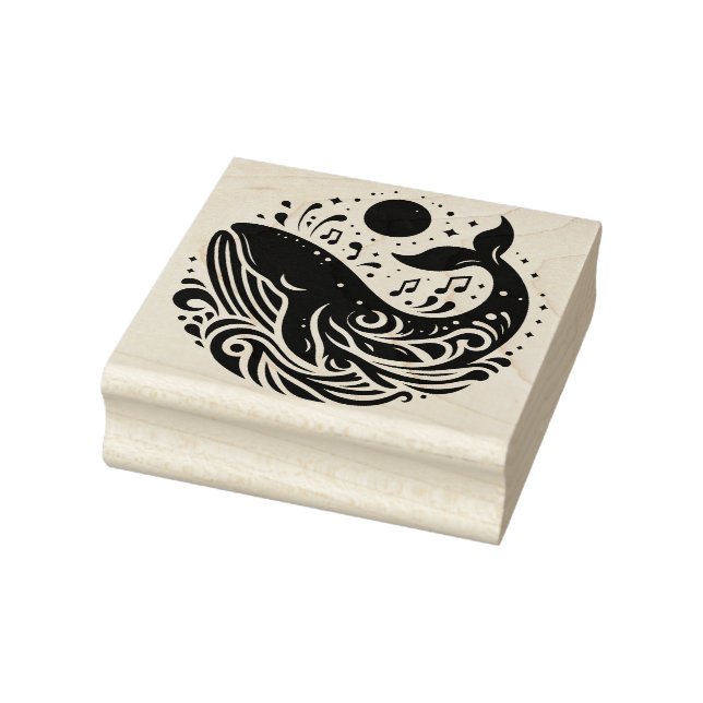Create Your Own Musical Lunar Whale Waves Rubber Stamp (Stamp)