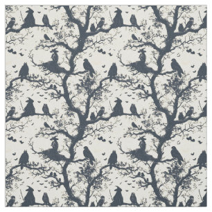 Create Your Own Musing Witch Birds Ivory Toile Fabric