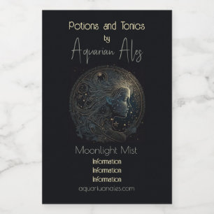 Create Your Own Mystical Astrology Aquarius Zodiac Wine Label