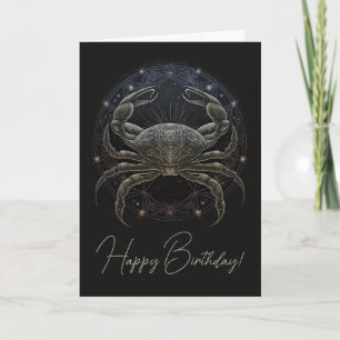 Create Your Own Mystical Astrology Cancer Zodiac Holiday Card