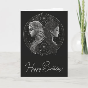 Create Your Own Mystical Astrology Gemini Zodiac Holiday Card