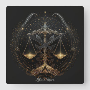 Create Your Own Mystical Astrology Libra Zodiac Square Wall Clock