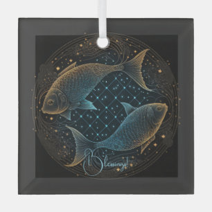 Create Your Own Mystical Astrology Pisces Zodiac Glass Tree Decoration