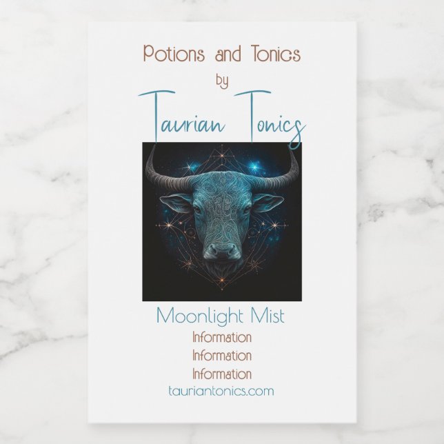 Create Your Own Mystical Astrology Taurus Zodiac Wine Label (Single Label)
