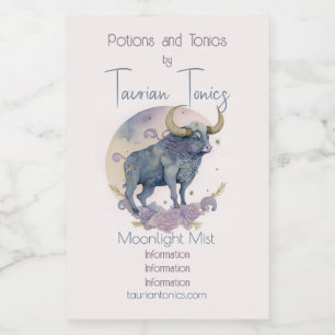 Create Your Own Mystical Astrology Taurus Zodiac Wine Label