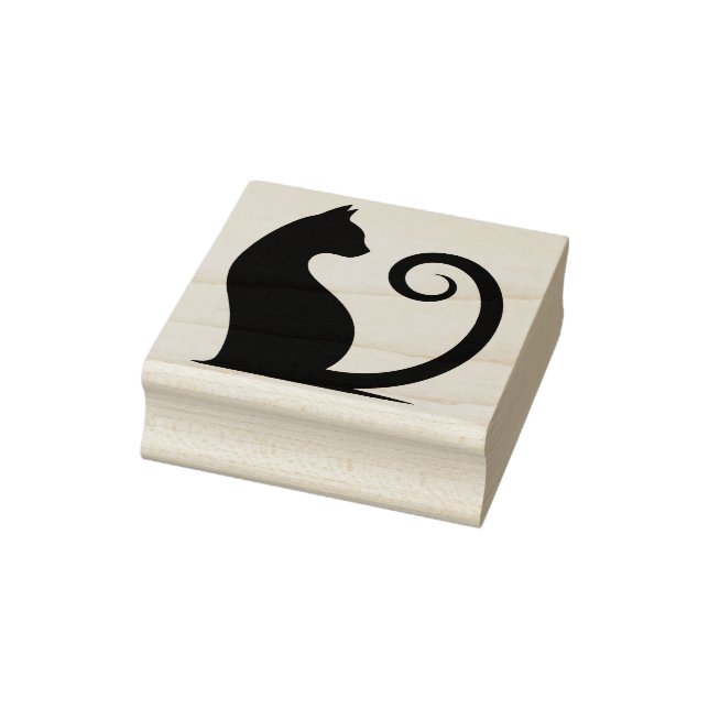 Create Your Own Mystical Black Cat Curled Tail Rubber Stamp (Stamp)