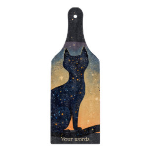 Create Your Own Mystical Black Cat Silhouette Cutting Board