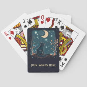 Create Your Own Mystical Black Cat & Wildflowers Playing Cards