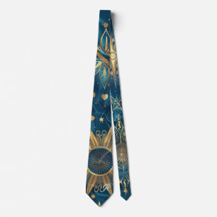 Create Your Own Mystical Blue & Gold Celestial Tie