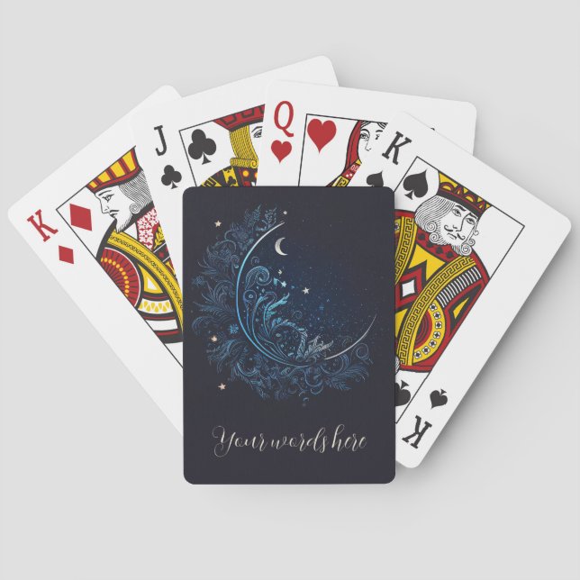 Create Your Own Mystical Blue Moon Playing Cards (Back)