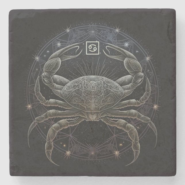 Create Your Own Mystical Cancer Stone Coaster (Front)