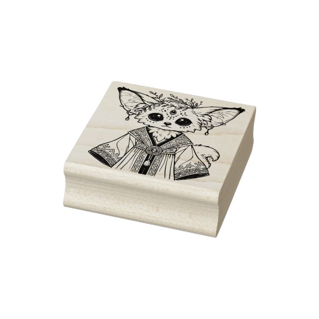 Create Your Own Mystical Fox Priestess Rubber Stamp (Stamp)