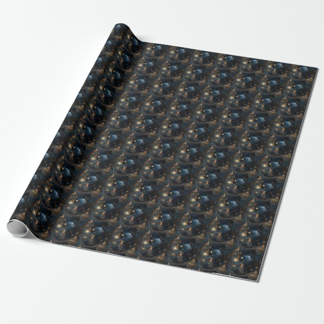 Create Your Own Mystical Full Moon Goddesses Wrapping Paper (Unrolled)