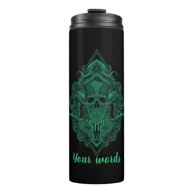 Create Your Own Mystical Goat Skull Thermal Tumbler (Front)