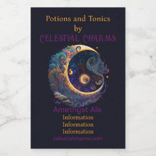 Create Your Own Mystical Mermaid Moon Wine Label