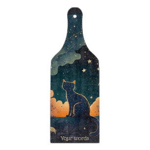 Create Your Own Mystical Midnight Black Cat Cutting Board