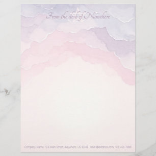 Create Your Own Mystical Pink Purple Clouds Custom Letterhead