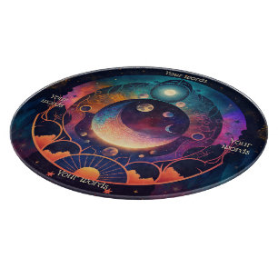 Create Your Own Mystical Rainbow Crescent Moon Cutting Board