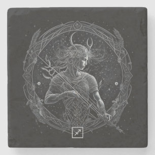 Create Your Own Mystical Sagittarius Stone Coaster