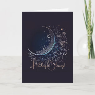 Create Your Own Mystical Silver Moon Holiday Card