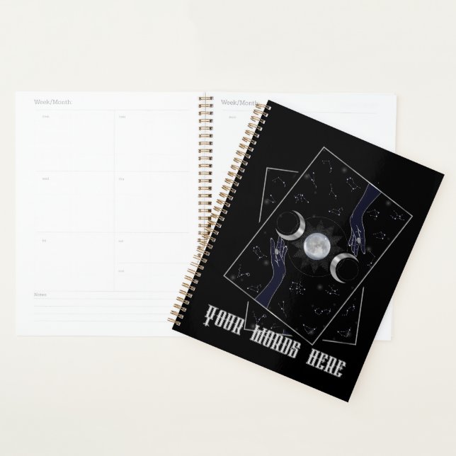 Create Your Own Mystical Silver Triple Moon Tarot Planner (Display)